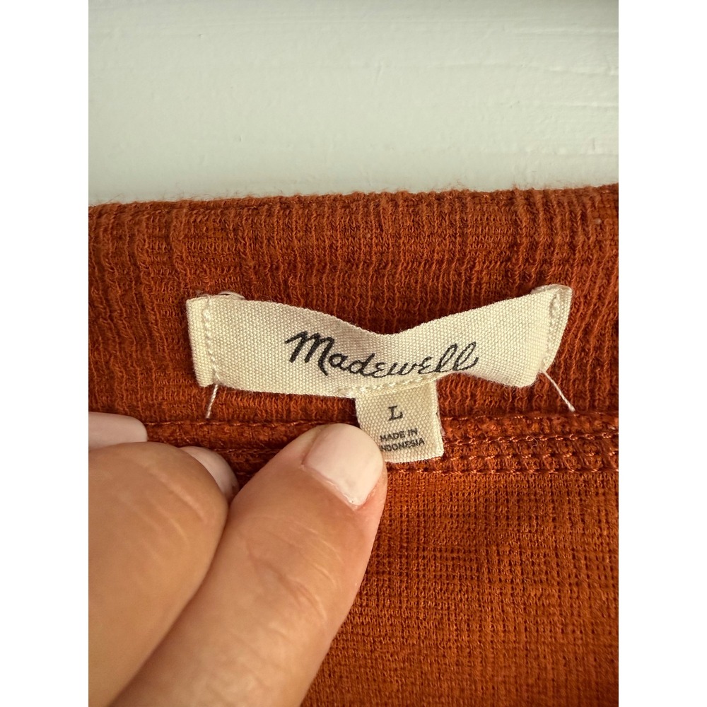 Madewell Tie Shoulder Tank Top Rust Orange - Picture 2 of 4